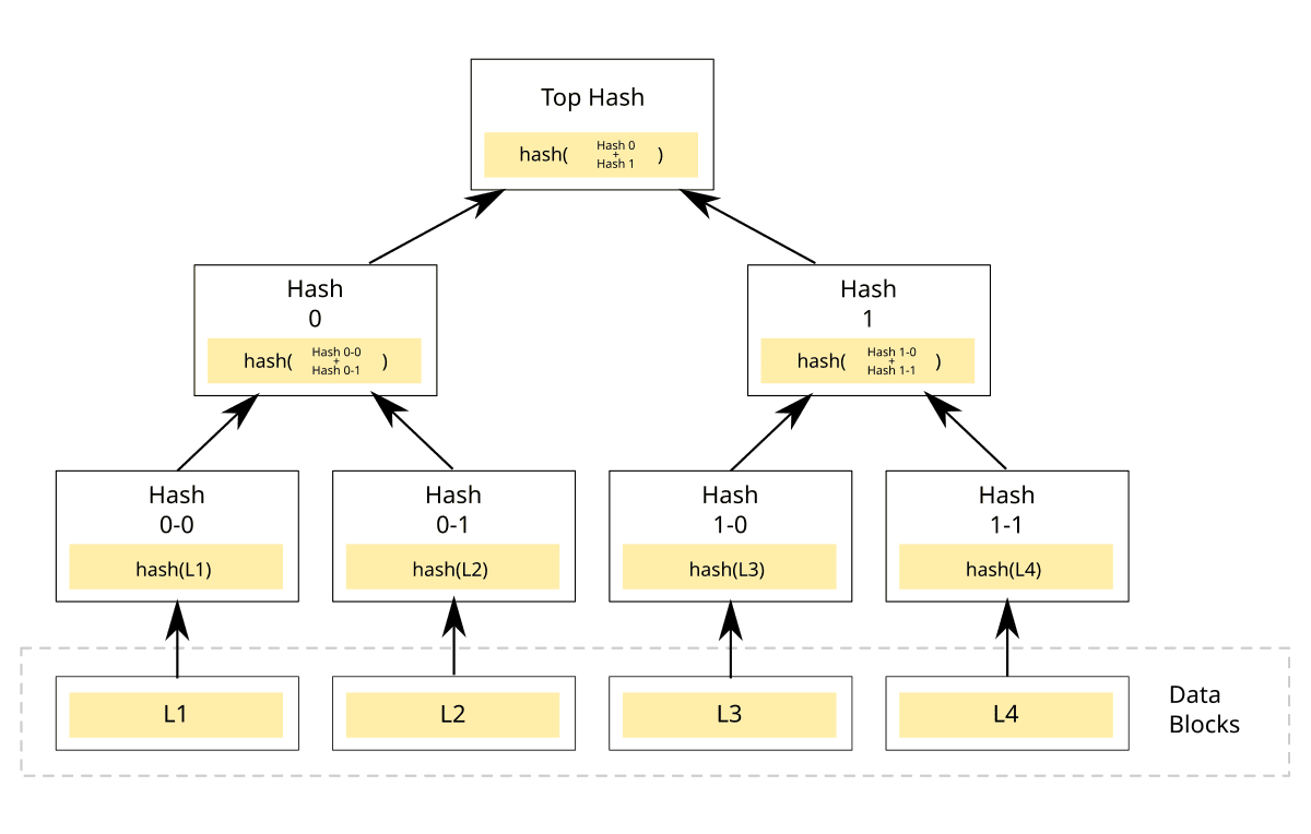 Binary Merkle Tree Diagram